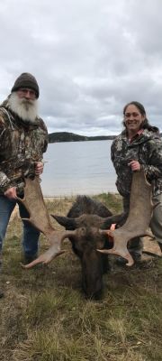 Chuck and Beth with Moose